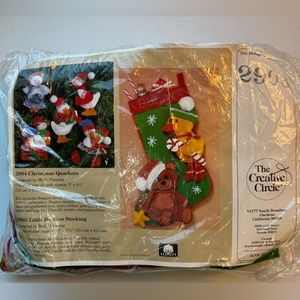 Vintage The Creative Circle Christmas Kit ‘Little Buddies Stocking’ made in USA
